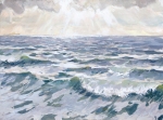 Солнце сквозь облака. Холст, масло, 60х80 